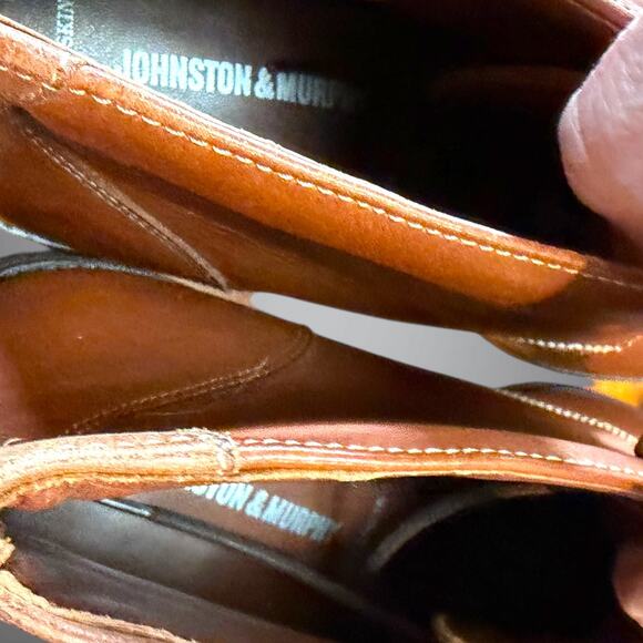 Men's JOHNSTON & MURPHY Copeland Red Brown Oiled Leather Chukka Boots - Picture 8 of 10